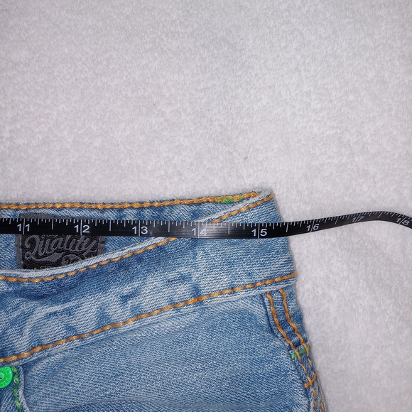 Machine Jeans Mens 30 Light Wash Distressed Denim Flap Pocket Y2K Streetwear - Picture 8 of 13